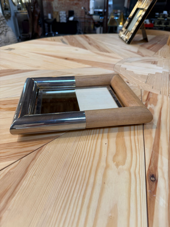 Wood and Silver-Plated Table Picture Frame by Paolo Traversi