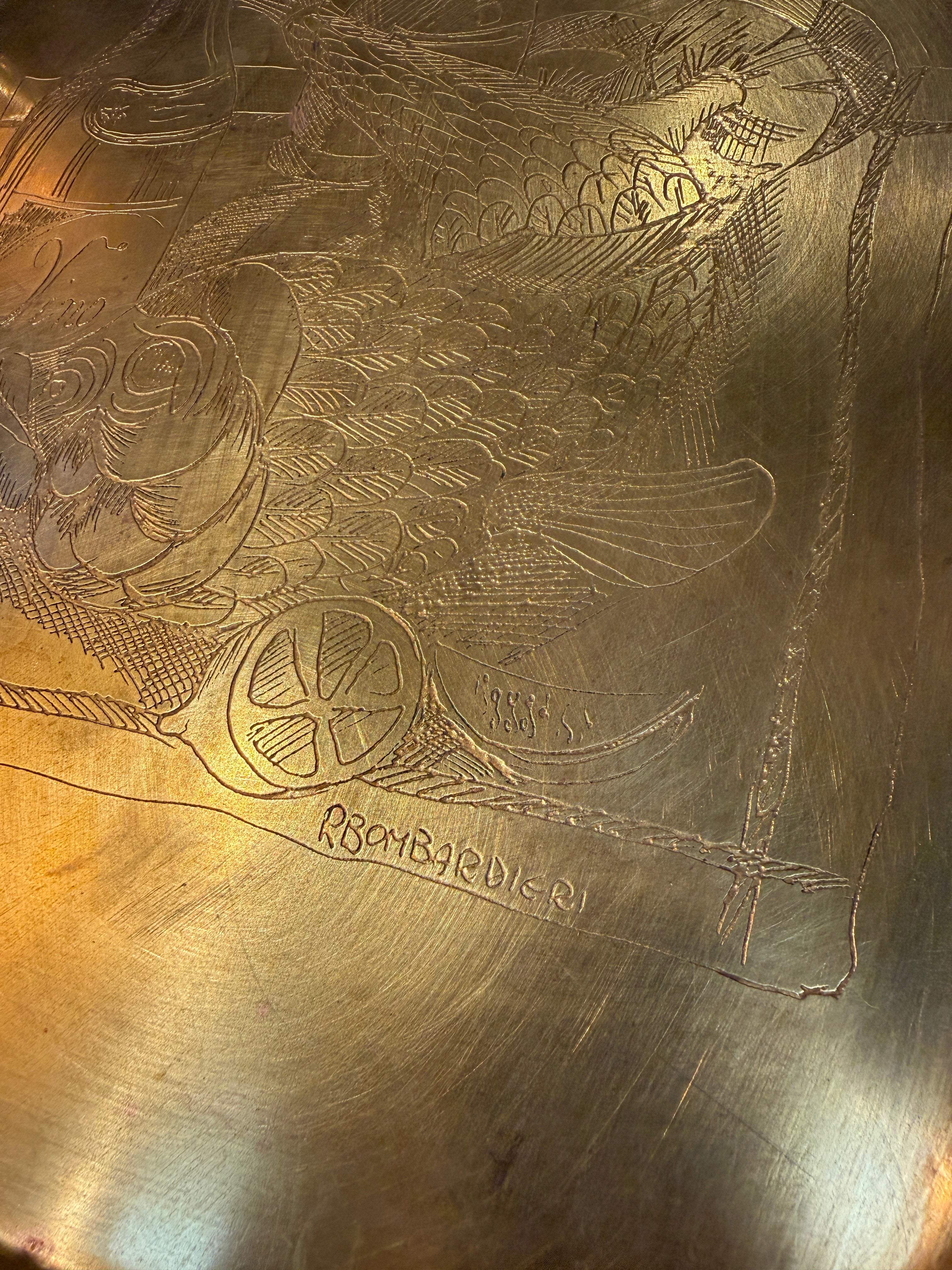 Remo Bombarieri Engraved Brass Tray