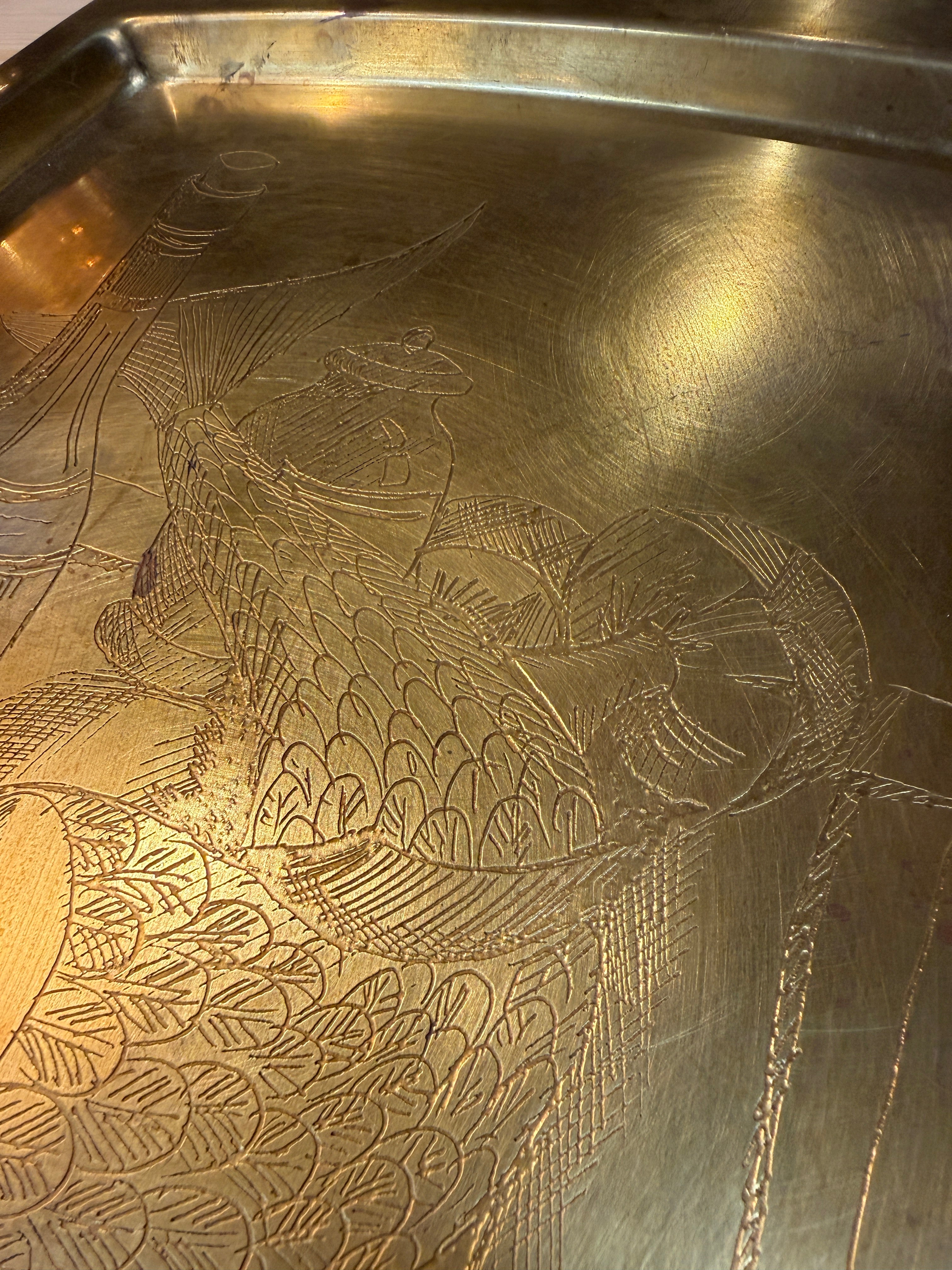 Remo Bombarieri Engraved Brass Tray