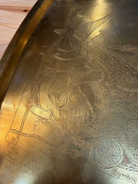 Remo Bombarieri Engraved Brass Tray