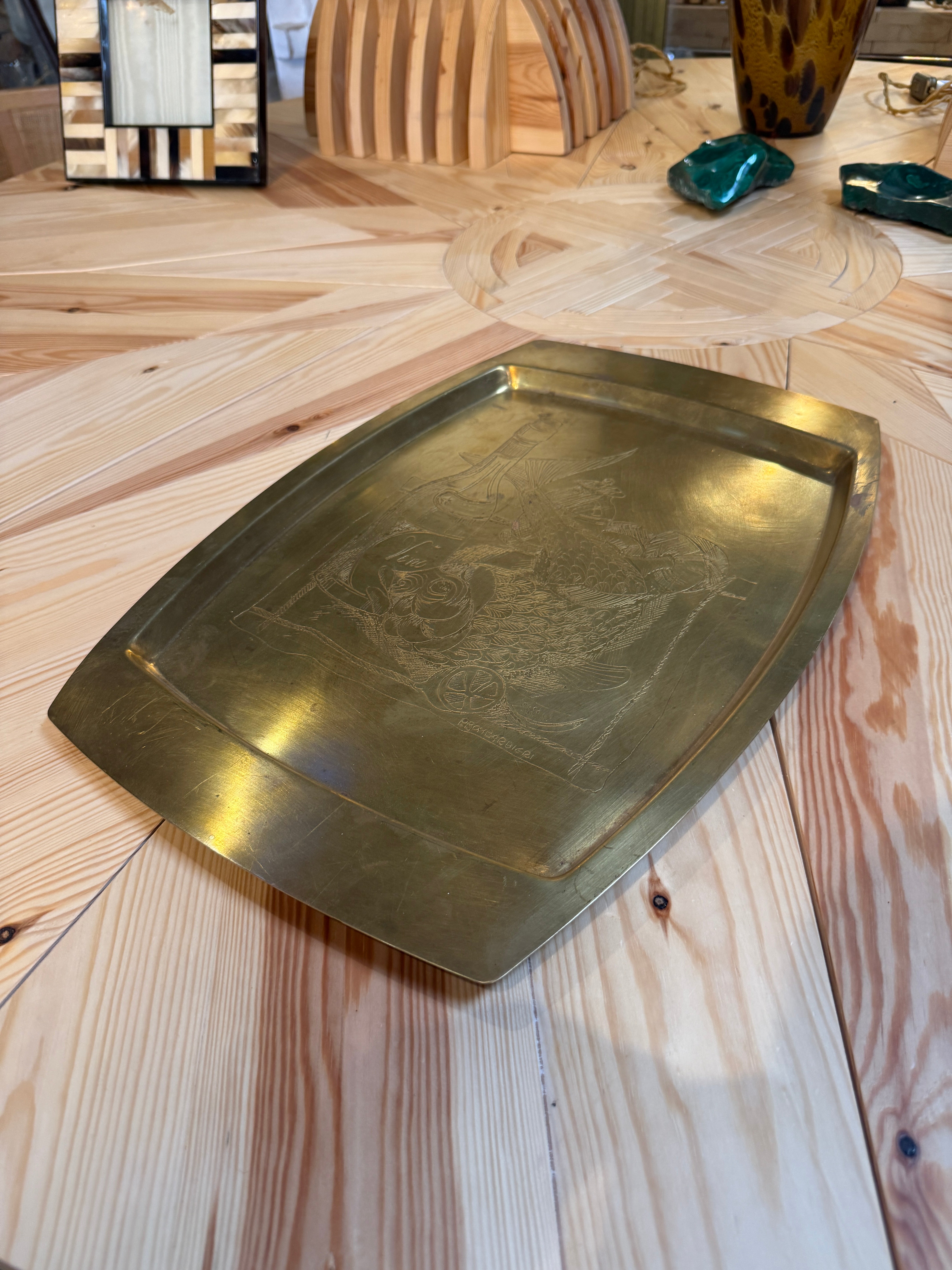 Remo Bombarieri Engraved Brass Tray