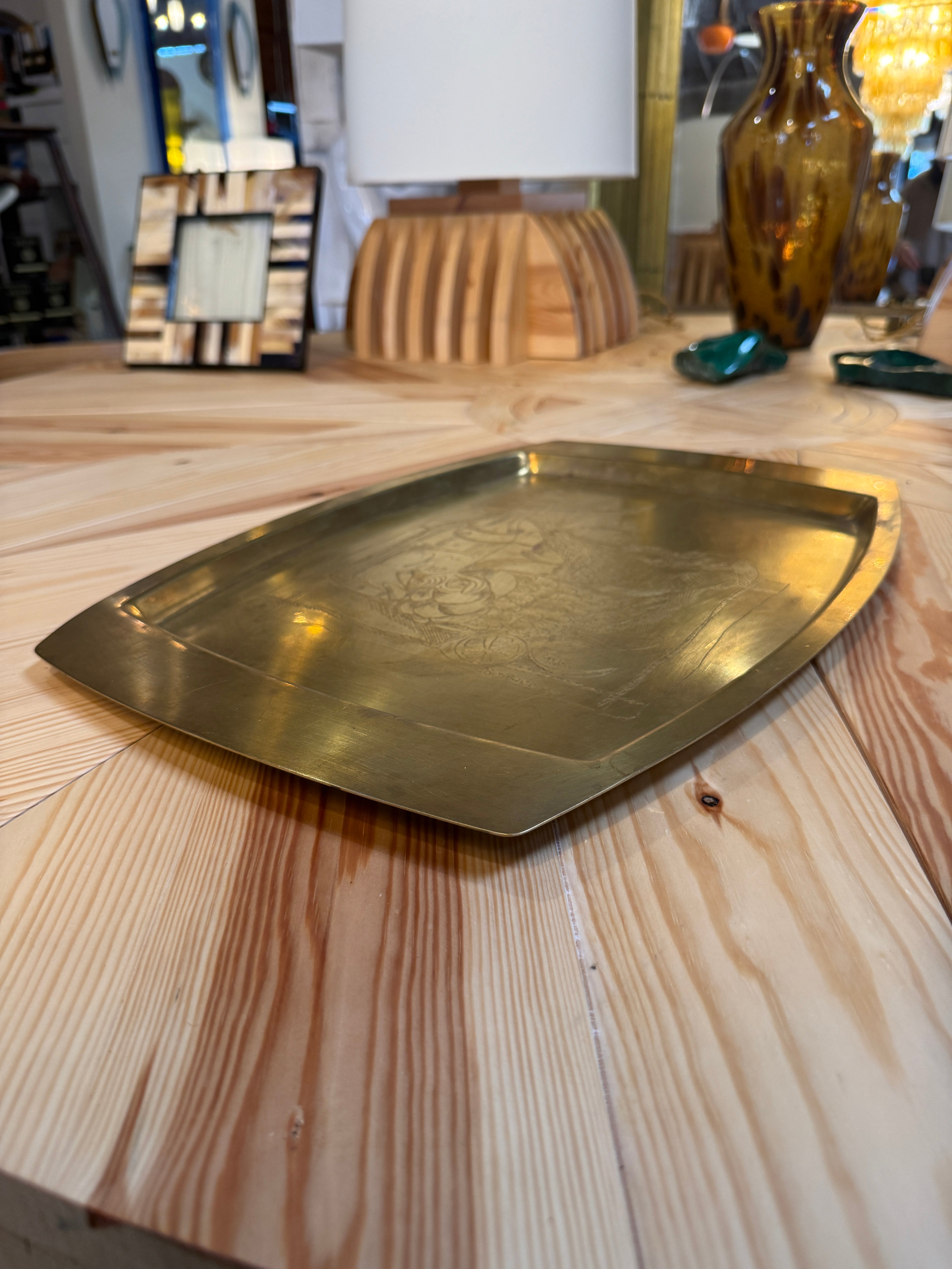 Remo Bombarieri Engraved Brass Tray