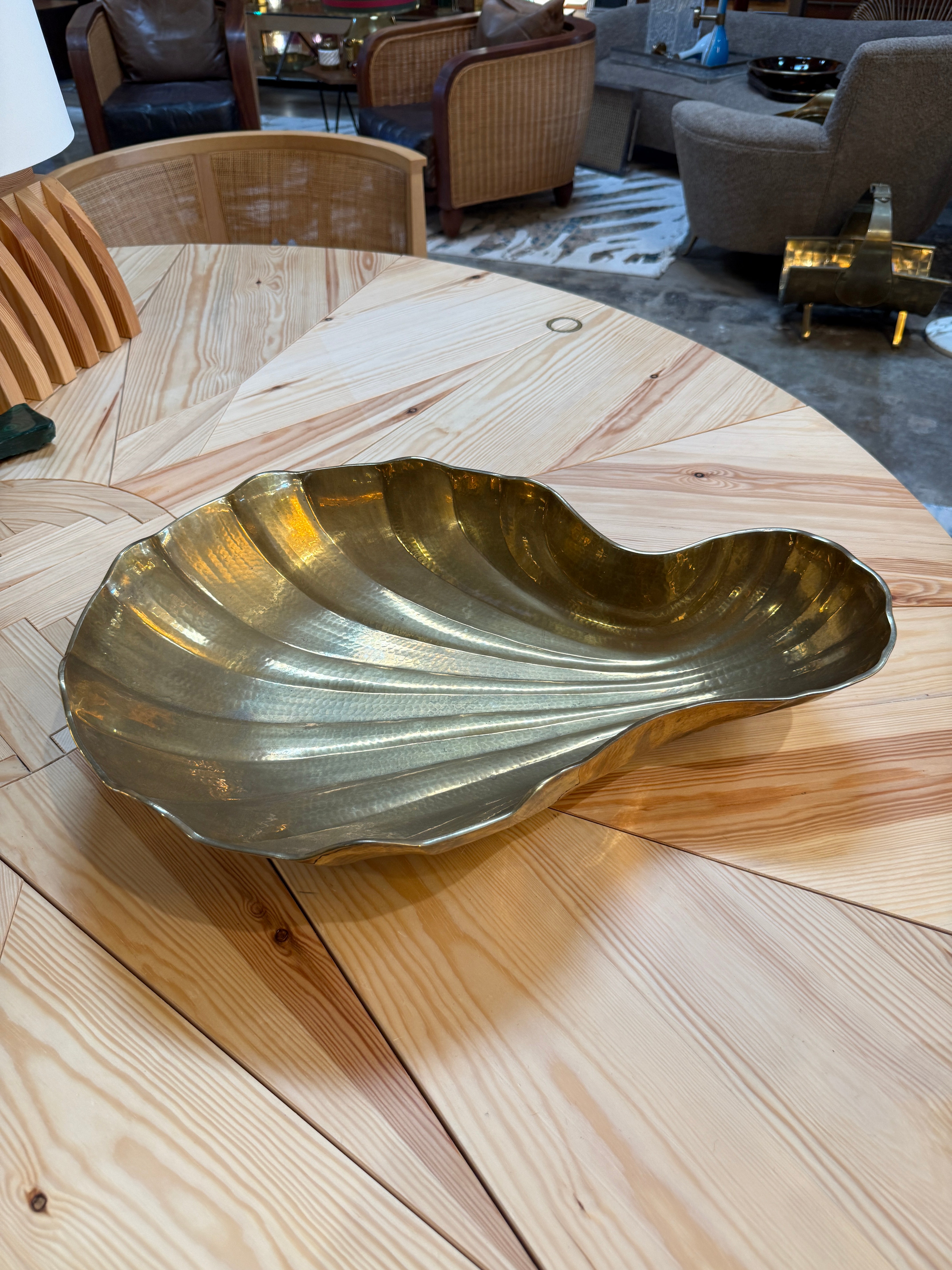 Sculptural Shell-Form Brass Tray