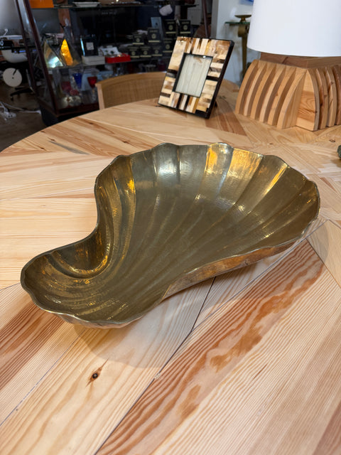 Sculptural Shell-Form Brass Tray
