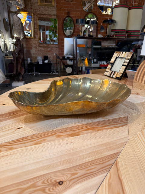 Sculptural Shell-Form Brass Tray