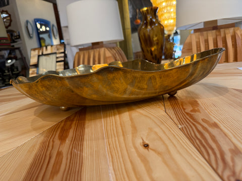Sculptural Shell-Form Brass Tray