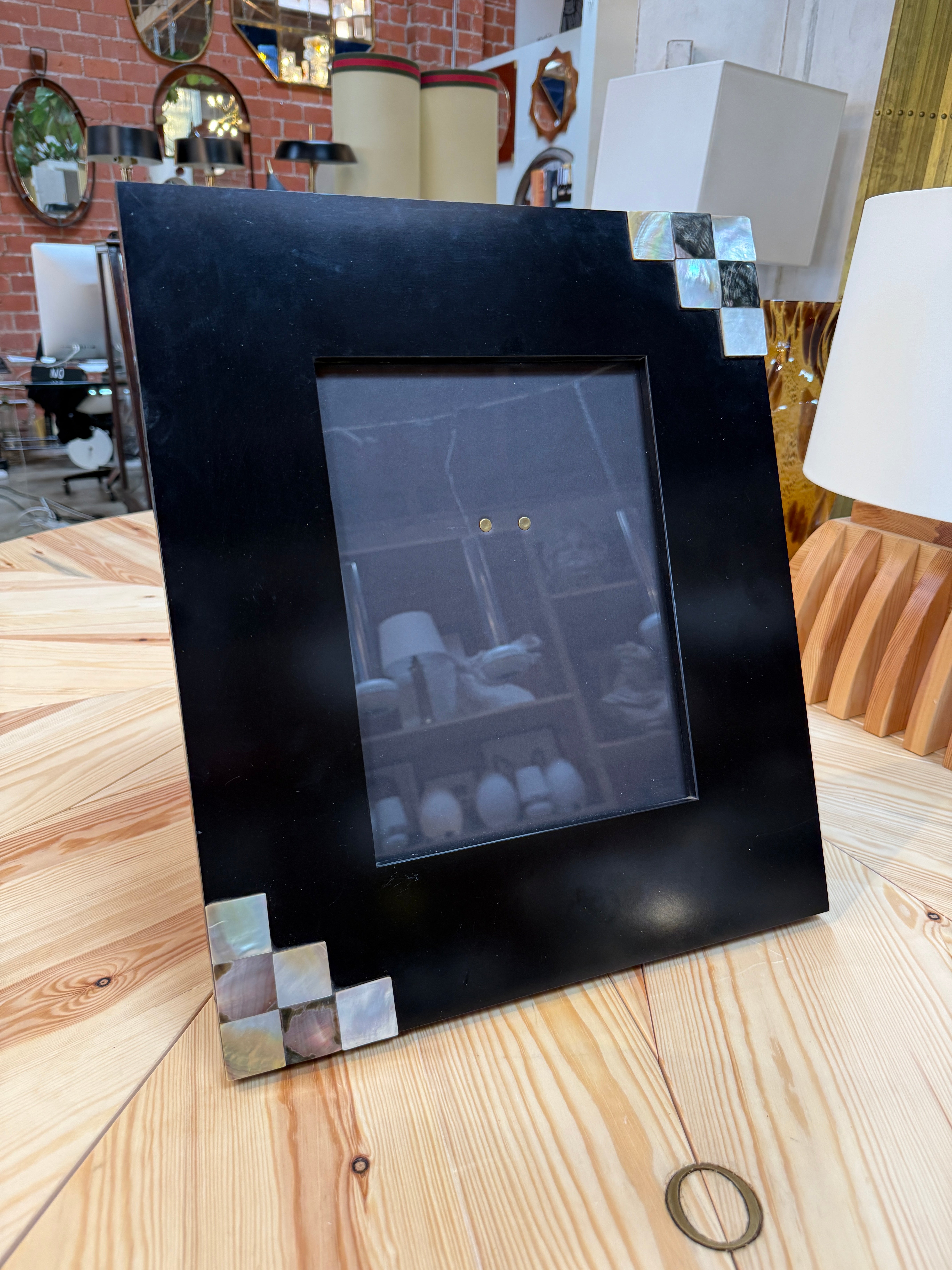 Tommaso Barbi Black Picture Frame with Mother-of-Pearl Accents