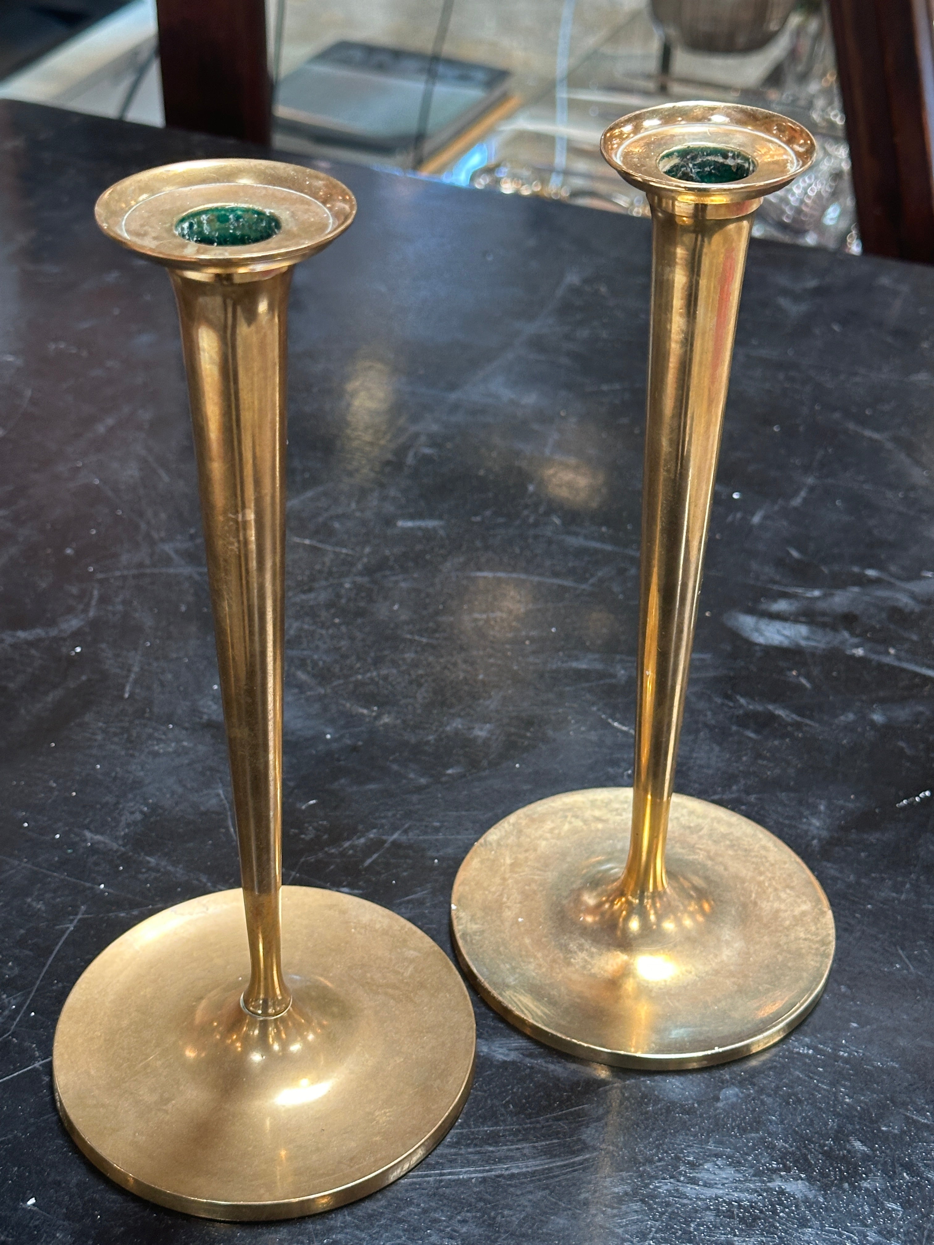 2024 Vintage Solid Pair of Brass Decorative Candlesticks | Made in Italy