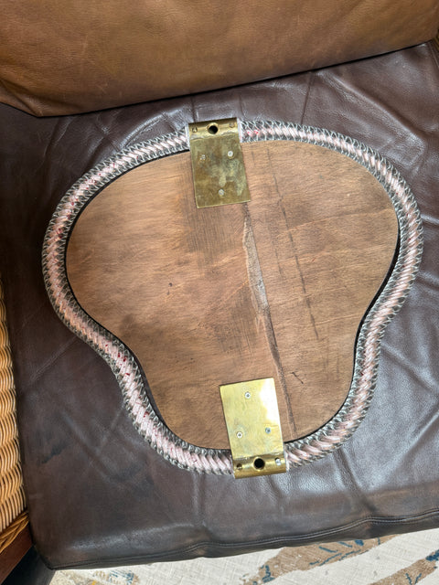 Pear Murano Glass and Brass Wall Mirror