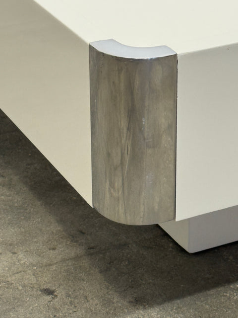 White Lacquer Coffee Table Attributed to Willy Rizzo