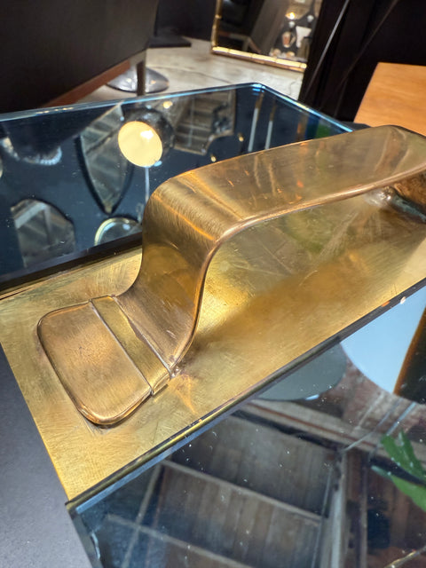 Mid-Century Modern Brass & Mirror Vanity Box