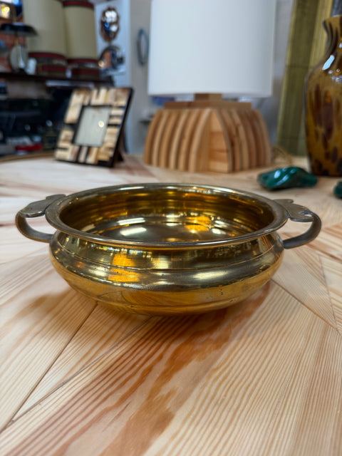Brass Centerpiece Bowl with Decorative Handles