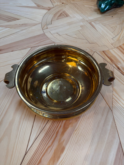 Brass Centerpiece Bowl with Decorative Handles