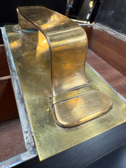 Mid-Century Modern Brass & Mirror Vanity Box