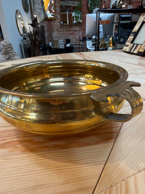 Brass Centerpiece Bowl with Decorative Handles