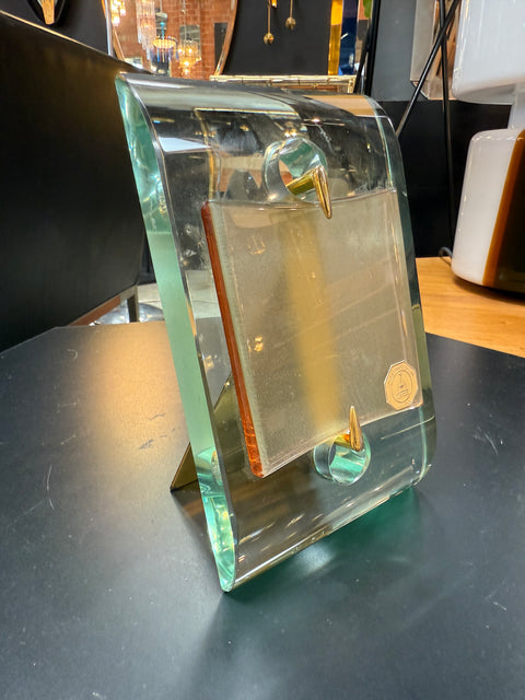 Fontana Arte Glass and Brass Picture Frame, Italy, 1960s