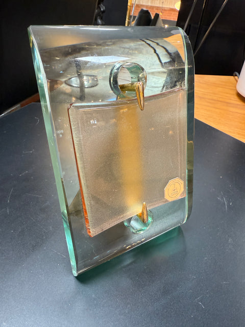 Fontana Arte Glass and Brass Picture Frame, Italy, 1960s