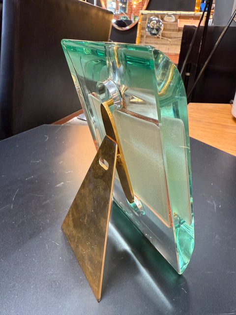 Fontana Arte Glass and Brass Picture Frame, Italy, 1960s