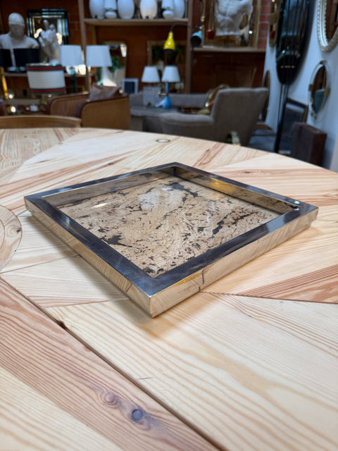 Square Cork and Metal Serving Tray