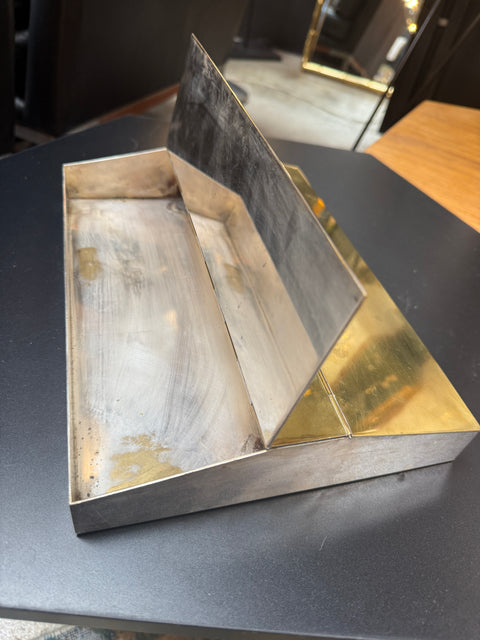 Italian Vintage Brass & Steel Lidded Box, 1970