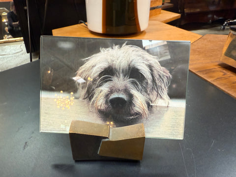 Mid-Century Modern Bronze and Glass Picture Frame By Esa Fedrigolli