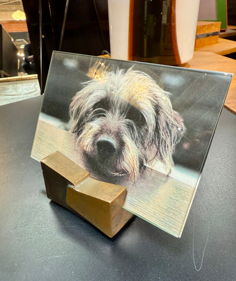 Mid-Century Modern Bronze and Glass Picture Frame By Esa Fedrigolli