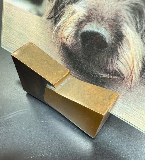 Mid-Century Modern Bronze and Glass Picture Frame By Esa Fedrigolli