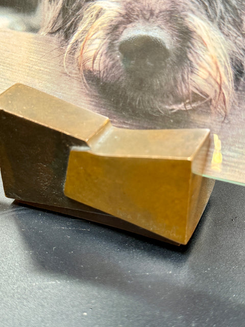 Mid-Century Modern Bronze and Glass Picture Frame By Esa Fedrigolli