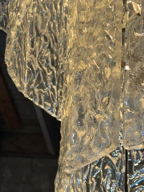 Murano Glass Chandelier with Textured Panels