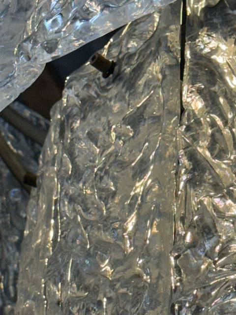 Murano Glass Chandelier with Textured Panels