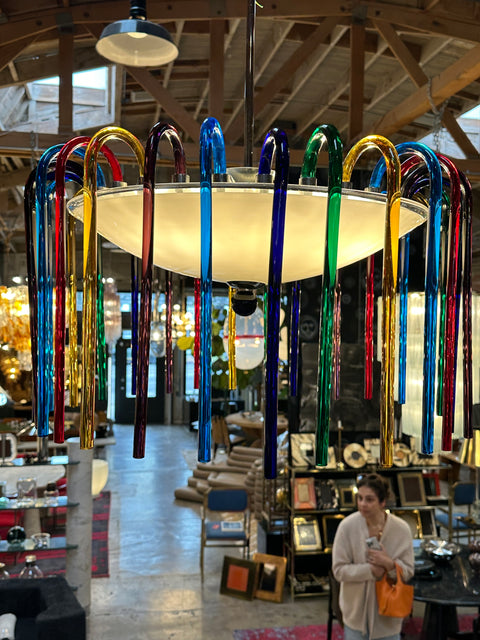 Mid-Century Multi-Colored Murano Glass Chandelier from Veart