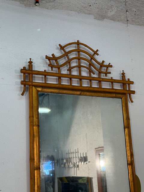 Antique 19th Century Anglo-Japanese Bamboo Hall Tree with Mirror