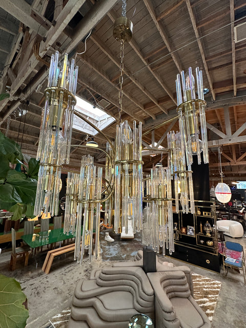 Mid Century Italian Chandelier by Gaetano Sciolari 1970s