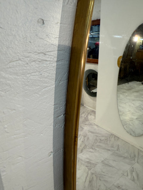 Vintage-Style Oval Brass Wall Mirror