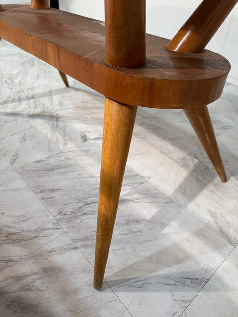 Mid-Century Italian Coffee Table with Green Glass Top, 1950s