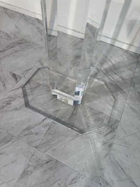 Mid-Century Modern Lucite Pedestal Side Table