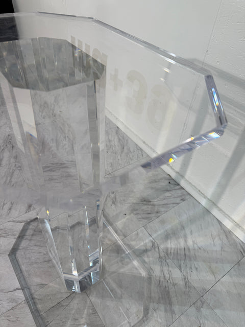 Mid-Century Modern Lucite Pedestal Side Table
