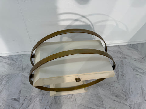 Mid-Century Modern Circular Side Table with Drawer