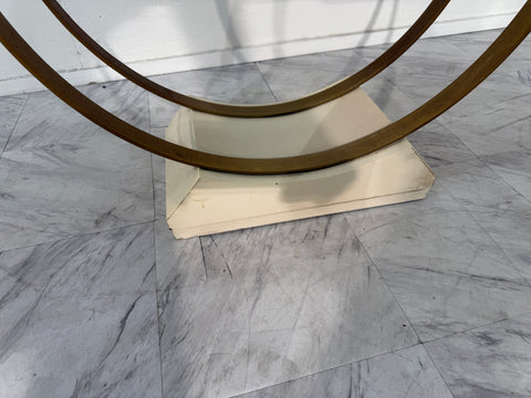 Mid-Century Modern Circular Side Table with Drawer