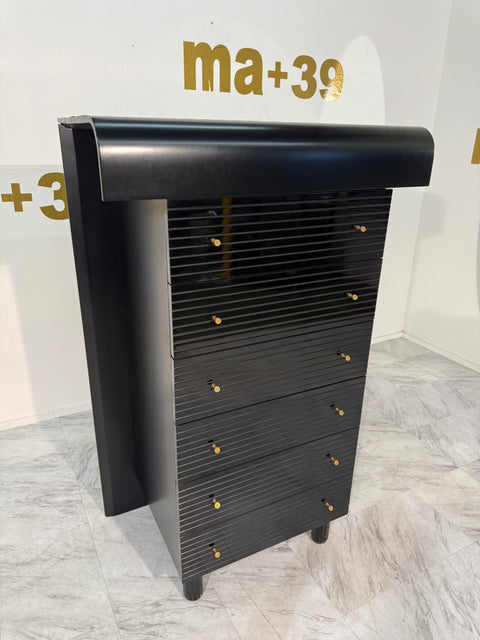 Pierre Cardin Black Lacquered Commode with Brass Details