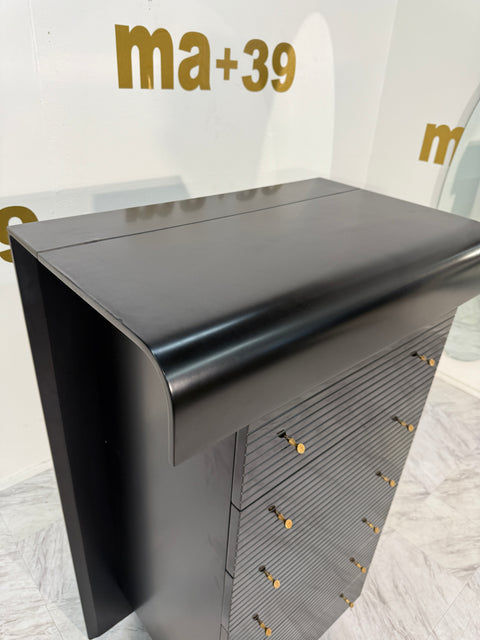 Pierre Cardin Black Lacquered Commode with Brass Details
