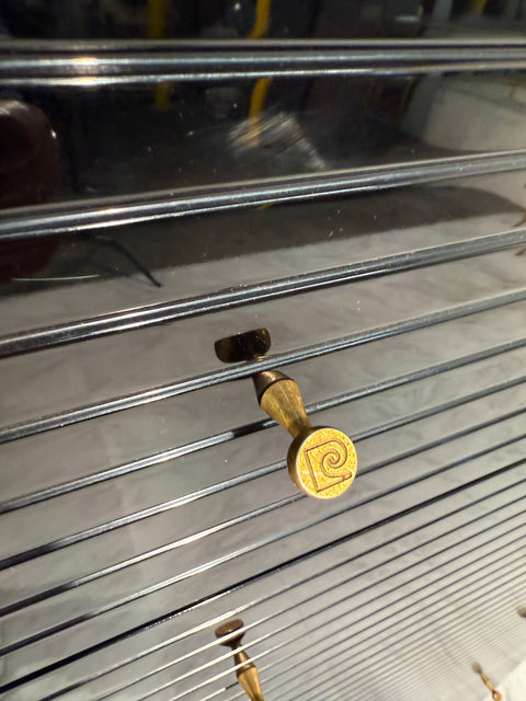 Pierre Cardin Black Lacquered Commode with Brass Details