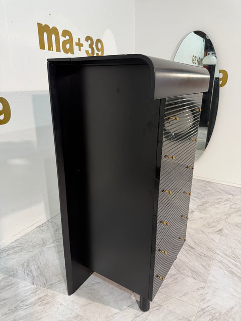 Pierre Cardin Black Lacquered Commode with Brass Details