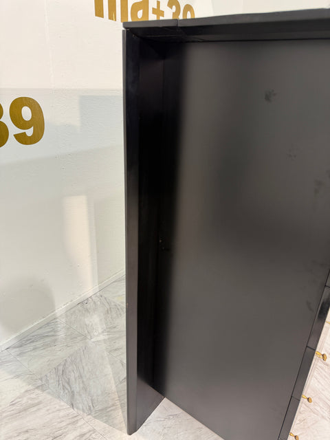 Pierre Cardin Black Lacquered Commode with Brass Details