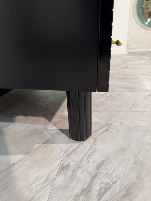 Pierre Cardin Black Lacquered Commode with Brass Details