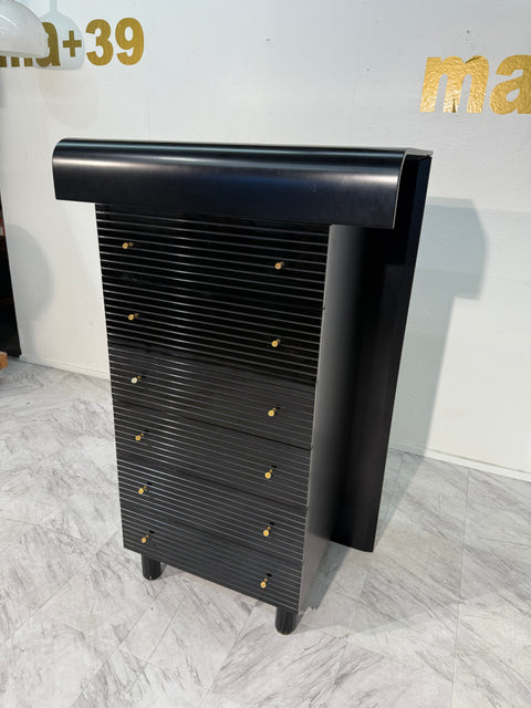Pierre Cardin Black Lacquered Commode with Brass Details