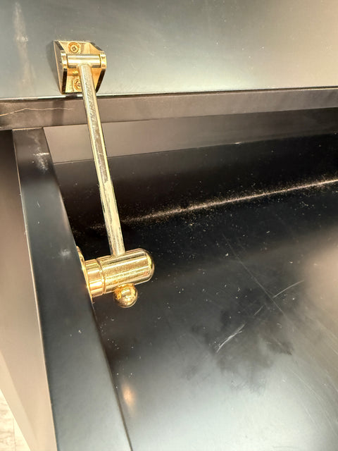 Pierre Cardin Black Lacquered Commode with Brass Details