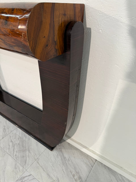 Pair of Mid-Century Italian Burl Wood Console Tables