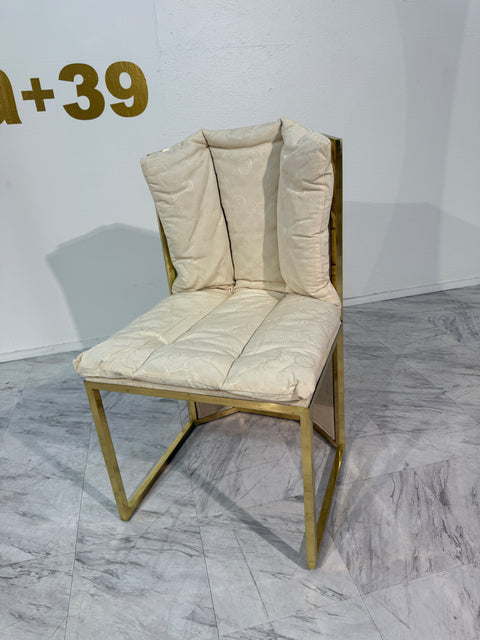 Set of Six Marzio Cecchi Brass and Rattan Dining Chairs, Italy, 1970s