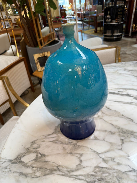Turquoise Glazed Ceramic Vase